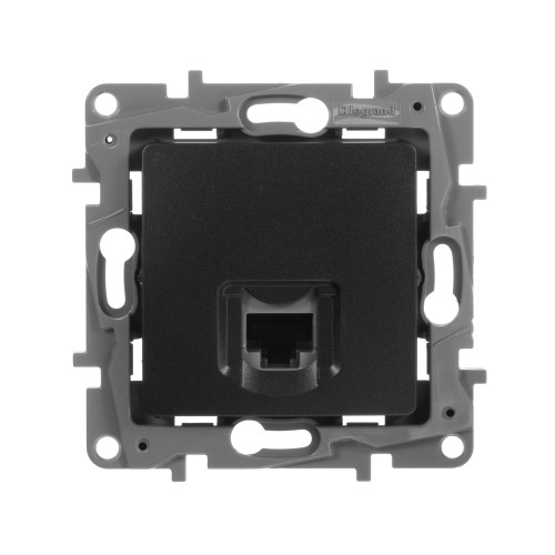 ETIKA Розетка компьютерная RJ45 категория 5Е UTP антрацит ETIKA Розетка компьютерная RJ45 категория 5Е UTP антрацит