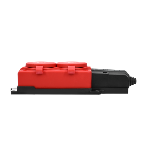 MULTISET Колодка 2х розетка 2К+З каучуковая 16 А/250 В IP44 КРАСНАЯ MULTISET Колодка 2х розетка 2К+З каучуковая 16 А/250 В IP44 КРАСНАЯ
