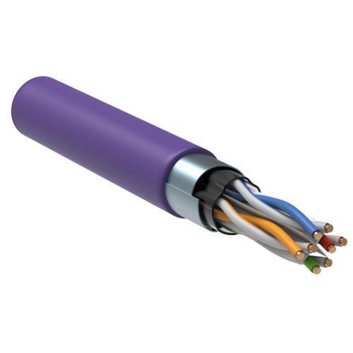 ITK Витая пара F/UTP кат.6 4х2х23AWG solid LSZH нг(А)-HF фиолетовый (305м)