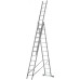 Лестница трехсекционная алюминиевая усиленная, 3x12 ступеней, H=343/594/841 см, вес 17.83 кг