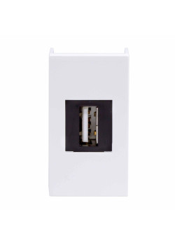 USB 2.0 розетка, ЭУИ Вива (Viva), белая, 1 мод.