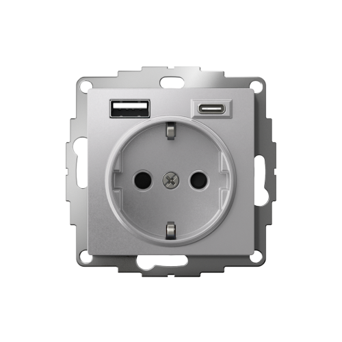 ATLASDESIGN РОЗЕТКА 16А c 2 USB A+C, 5В/2,4А/3,0А, 2х5В/1,5А, механизм, АЛЮМИНИЙ ATLASDESIGN РОЗЕТКА 16А c 2 USB A+C, 5В/2,4А/3,0А, 2х5В/1,5А, механизм, АЛЮМИНИЙ
