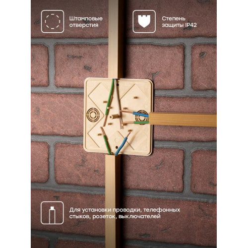 Коробка разветвительная KMP-030-032 (100x100x28) светл. дер. EKF PROxima Коробка разветвительная KMP-030-032 (100x100x28) светл. дер. EKF PROxima