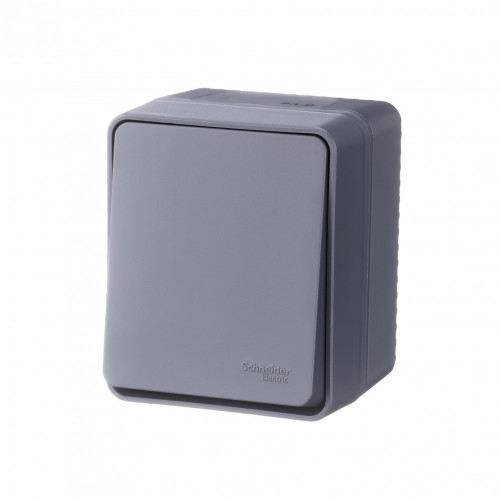 ATLASDESIGN PROFI IP54 О/У 1-клавишный ВЫКЛЮЧАТЕЛЬ, сх.1, 10АХ, АНТРАЦИТ