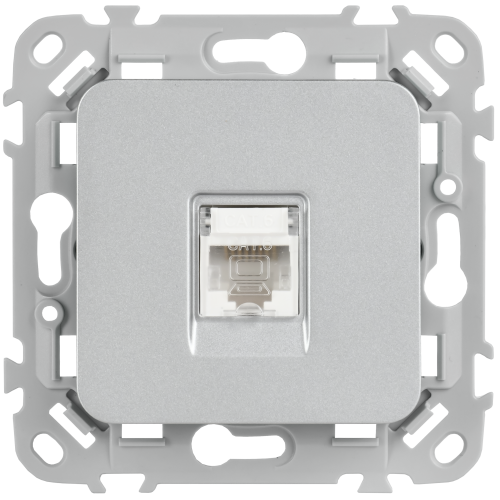 FLITE Розетка компьютерная RJ45 категория 6 UTP РК6-1-0-ФлА алюминий IEK