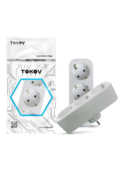 Разветвитель 3-м с заземл. 16А 250В IP20 полипропилен бел. TOKOV ELECTRIC TKL-S3Z-C01