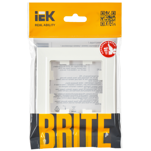 BRITE Рамка 1-местная РУ-1-БрБ белый IEK