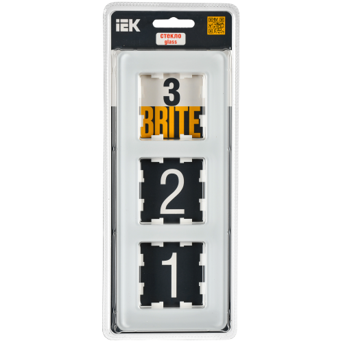 BRITE Рамка 3-местная РУ-3-2-Бр стекло белый RE IEK BRITE Рамка 3-местная РУ-3-2-Бр стекло белый RE IEK