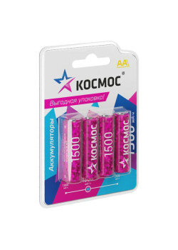 Аккумулятор AA/R6 NI-MN 1500мА.ч BP-4 (блист.4шт) КОСМОС KOCR6NIMH1500mAh4BL