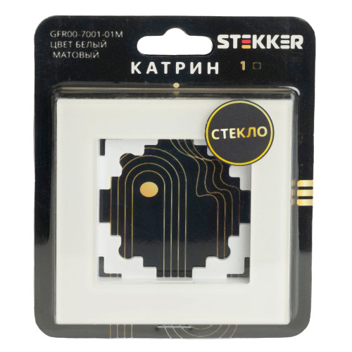 Рамка 1-местная, стекло, STEKKER, GFR00-7001-01М, серия Катрин, белый матовый Рамка 1-местная, стекло, STEKKER, GFR00-7001-01М, серия Катрин, белый матовый