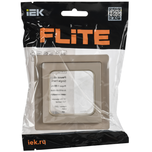 FLITE Рамка 1-местная IP55 Рпро-1-55-ФлЛ льняной IEK FLITE Рамка 1-местная IP55 Рпро-1-55-ФлЛ льняной IEK