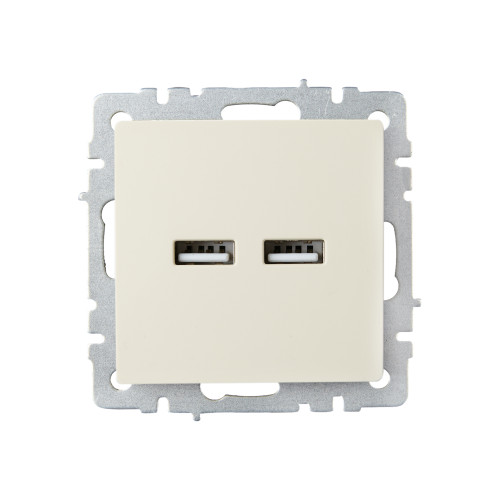 BRITE Розетка USB A+A 5В 3,1А РЮ10-1-БрКр бежевый IEK BRITE Розетка USB A+A 5В 3,1А РЮ10-1-БрКр бежевый IEK