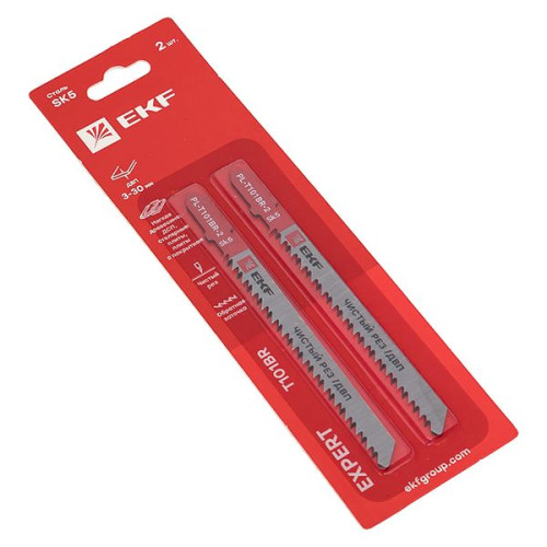 Пилки для электролобзика обратные T101BR (чистовой рез по ДВП)(SK5)(2 шт) EKF Expert Пилки для электролобзика обратные T101BR (чистовой рез по ДВП)(SK5)(2 шт) EKF Expert