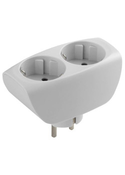 Разветвитель 2-м с заземл. 16А IP20 SP-2e-W защ. шторки бел. Эра C0045528