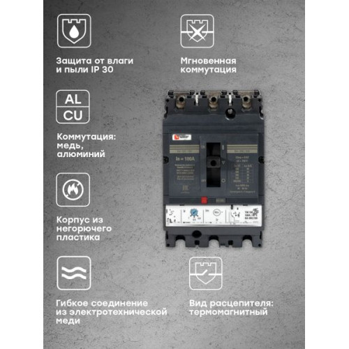 ВА-99C 100/100А 3P 35кА с термомагнитным расцепителем EKF