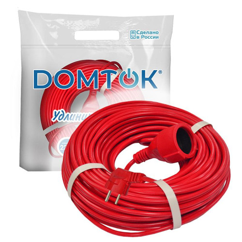 Удлинитель-шнур 1х40м с заземл. 10А IP20 2.2кВт ПВС 3х1 DOMTOK 2506 Удлинитель-шнур 1х40м с заземл. 10А IP20 2.2кВт ПВС 3х1 DOMTOK 2506