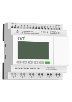ПЛК 430 Модуль ЦПУ 4 DI 6 UI (0-10 В/DI) 2 UI (0-10 В/0-20 мА/DI) 6 RO 24В DC с Ethernet портом с экраном ONI