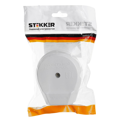 Вилка для плит STEKKER, PPG32-52-20, с/з, 250В, 32А, белый