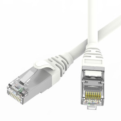 Патч-корд экранированный SLIM CAT6 S/FTP 4х2, 28 AWG, LSZH, белый, 0,5м