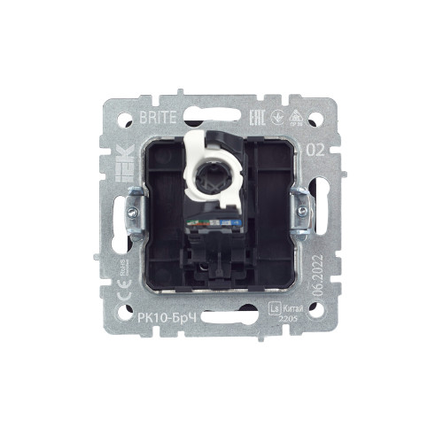 BRITE Розетка компьютерная RJ45 кат.5E РК10-БрЧ черный IEK BRITE Розетка компьютерная RJ45 кат.5E РК10-БрЧ черный IEK