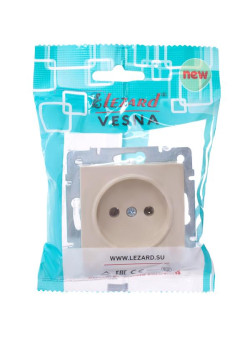 Розетка 1-м СП Vesna без заземл. ПБТ механизм крем. LEZARD 742-0388-121B