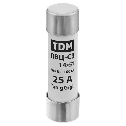 Плавкая вставка ПВЦ-С3 14х51 25А TDM Плавкая вставка ПВЦ-С3 14х51 25А TDM
