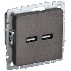 BRITE Розетка USB A+A 5В 3,1А РЮ10-1-БрТБ темная бронза IEK