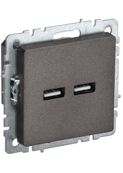 BRITE Розетка USB A+A 5В 3,1А РЮ10-1-БрТБ темная бронза IEK