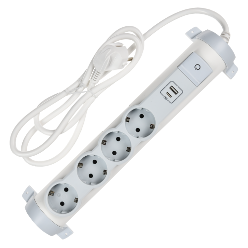 COMFORT Удлинитель У04К 4 места 2P+PE 1,5м 3х1,5мм2 16А USB A+C 20Вт белый IEK COMFORT Удлинитель У04К 4 места 2P+PE 1,5м 3х1,5мм2 16А USB A+C 20Вт белый IEK
