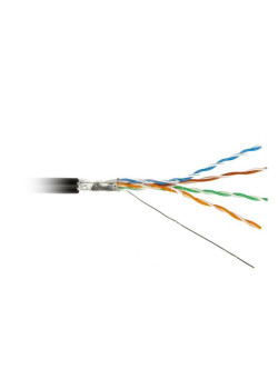 Кабель витая пара F/UTP кат.5E 4х2х24AWG solid PE Outdoor FUTP4-C5E-S24-OUT-PE-BK-500 черн. (м) Hyperline 49110