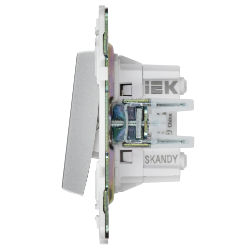 SKANDY Выключатель 2-клавишный перекрестный 10А SK-V06S серебряный IEK SKANDY Выключатель 2-клавишный перекрестный 10А SK-V06S серебряный IEK