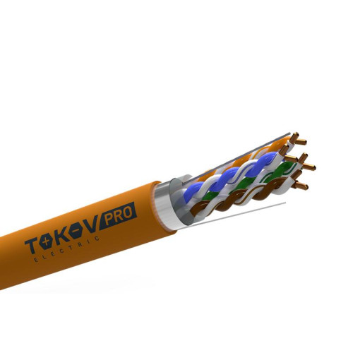 Кабель витая пара F/UTP 4х2х23AWG(0.57мм) кат.6 ZH нг(А)-HF (LSZH) indoor 305м (м) PRO TOKOV ELECTRIC TKP-C06-F42-6-RU-LSZH