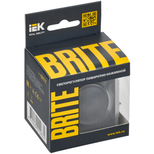 BRITE Светорегулятор поворотно-нажимной 600Вт СС10-1-0-БрМ маренго IEK