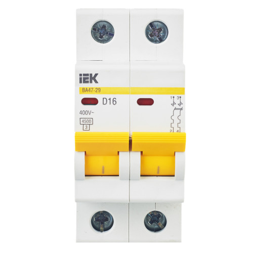 KARAT Автоматический выключатель ВА47-29 2P D 16А 4,5кА IEK