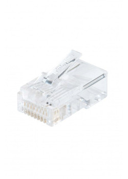Разъем RJ45 8P8C кат.5E UTP PLUG-8P8C-U-C5-100 для ож и мж кабеля Hyperline 49377