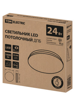 Светильник LED потолочный ДПБ 01, 24 Вт, 6000 К, Классика, TDM