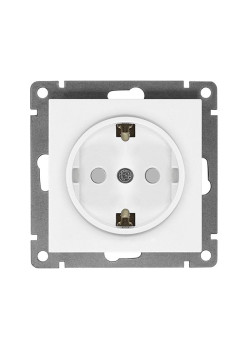 Розетка 1-м СП Афина 16А IP20 с заземл. защ. шторки механизм бел. Universal A0049