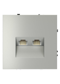 Розетка компьютерная 2-м СП S70 RJ45 + RJ45 кат.6 механизм сталь Voltum VLS060205