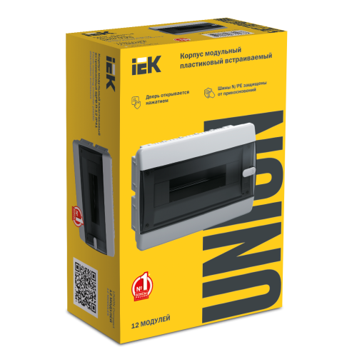 UNION Compact Корпус пластиковый ЩРВ-П-12 IP41 черная прозрачная дверь IEK UNION Compact Корпус пластиковый ЩРВ-П-12 IP41 черная прозрачная дверь IEK