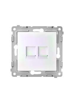 Розетка компьютерная 2-м СП Pixel RJ45 кат.5E механизм перламутр. TOKOV ELECTRIC TKE-PX-RC2-C04