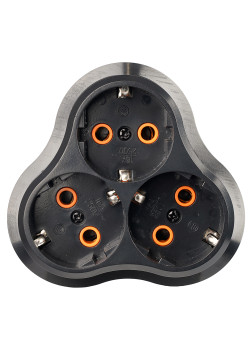 Разветвитель сетевой 3-местный с/з STEKKER ADP16-23-21, 250V, 16A, ABS пластик, черный