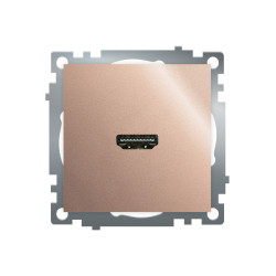 Розетка HDMI 2.1, Type A  (механизм), STEKKER GLS00-7118-02, серия Катрин, шампань