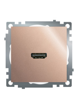 Розетка HDMI 2.1, Type A  (механизм), STEKKER GLS00-7118-02, серия Катрин, шампань
