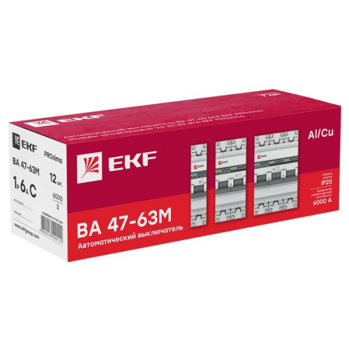 Авт. выкл. ВА 47-63M 3P 50А (D) 6кА без тепл. расцепит. EKF PROxima
