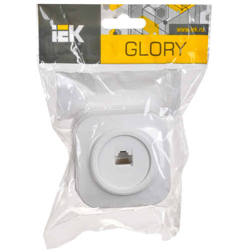 GLORY Розетка для открытой установки компьютерная RJ45 кат.5E РК10-ХБ белый IEK