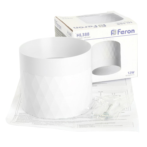 Светильник потолочный Feron HL388 Barrel PRISM GX53 12W 230V, белый Светильник потолочный Feron HL388 Barrel PRISM GX53 12W 230V, белый