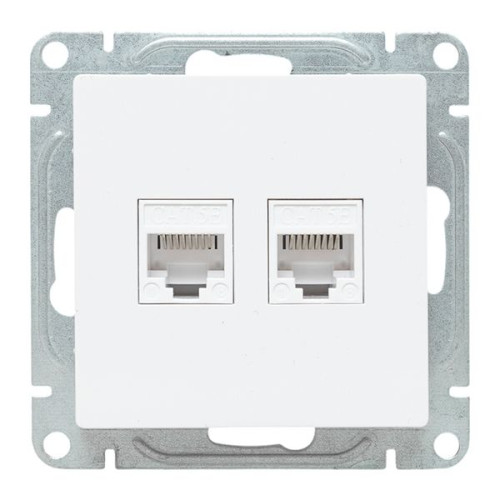 Механизм роз. RJ45 - 2шт, (cat5), бел. Эпика EKF Механизм роз. RJ45 - 2шт, (cat5), бел. Эпика EKF