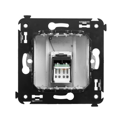 Компьютерная розетка RJ-45 в стену, кат.5e одинарная, Avanti, закаленная сталь Компьютерная розетка RJ-45 в стену, кат.5e одинарная, Avanti, закаленная сталь