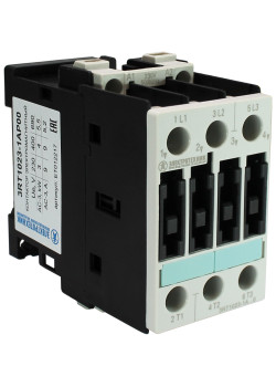 3RT1023-1AP00, 3-пол., 9A, AC-3, 4кВт/400V, 230V AC, 50/60Гц, типоразмер S0, винтовые клеммы, IP20, контактор электромагнитный  (ЭТ)