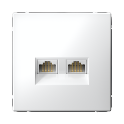 ARTGALLERY РОЗЕТКА двойная компьютерная RJ45+RJ45, кат. 5е, механизм, БЕЛЫЙ